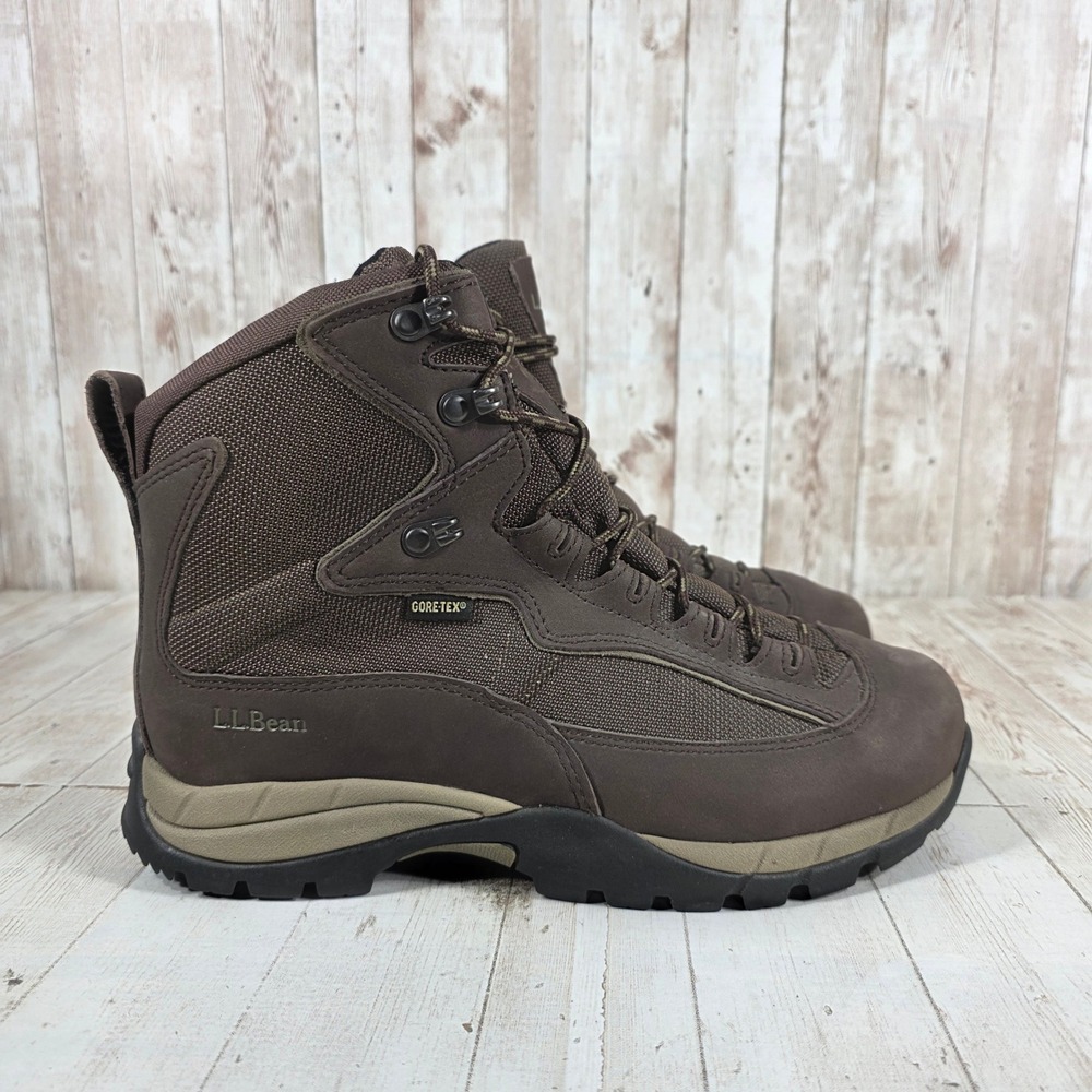 LL Bean Gore-Tex Hiking Boots Womens 9 Wide Brown Leather Waterproof 0HXP6